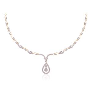 Beautifully Crafted Diamond Necklace in 18k gold with Certified Diamonds-NCK0414P